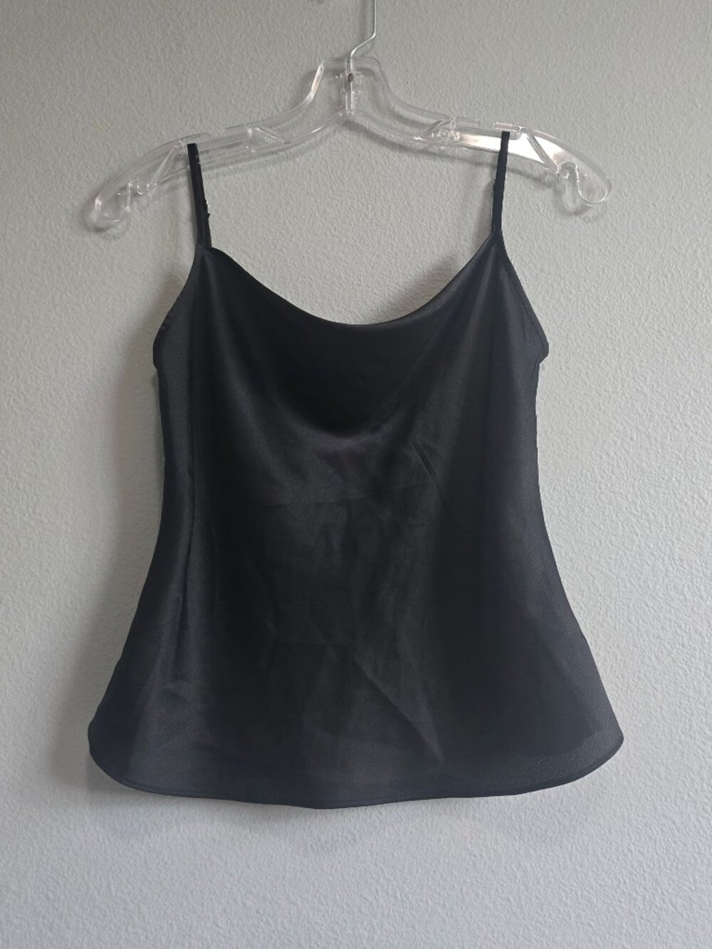 Express Black Satin Camisole with Back Rhinestone Chain size S